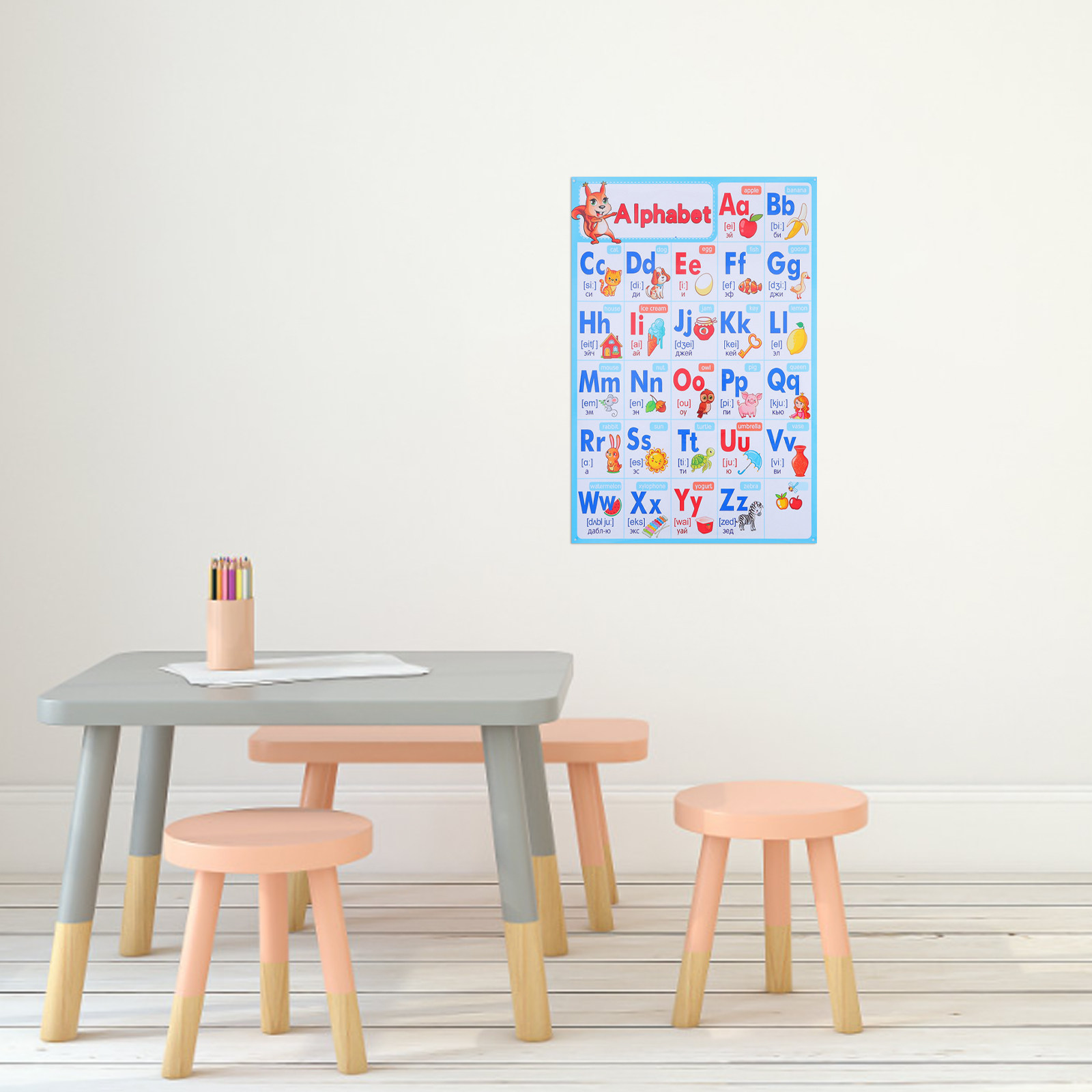 Kids Education Wallpaper - Plakat Abc do przedszkola, tablica alfabetu,