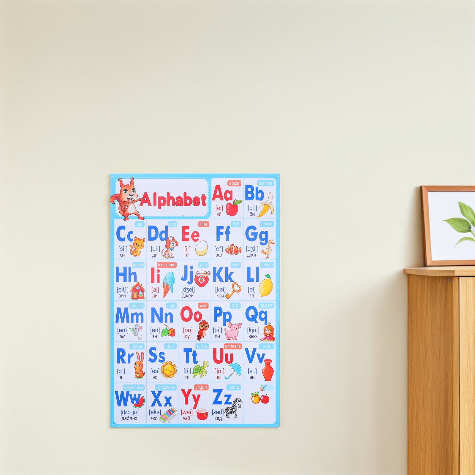 Kids Education Wallpaper - Plakat z alfabetem ABC do przedszkola,