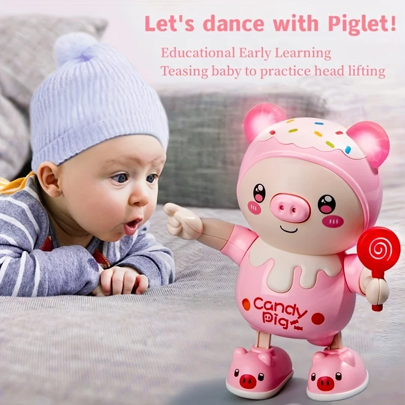 Kids Education Phone - Elektryczna świnka z muzyką ruch światła