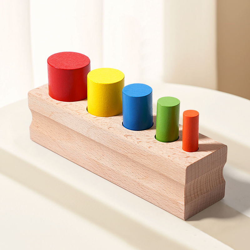 Kids Education Help - Montessori Drewniana Kolorowa Zabawka z Kółkami