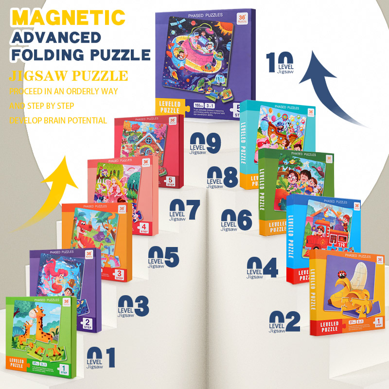 Kids Education Book - Magnetyczne drewniane puzzle dla dzieci z