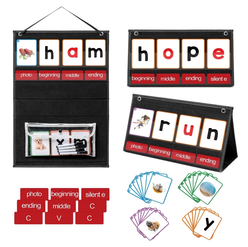 Phonics Card Game - CVC Word Building Pocket Chart z