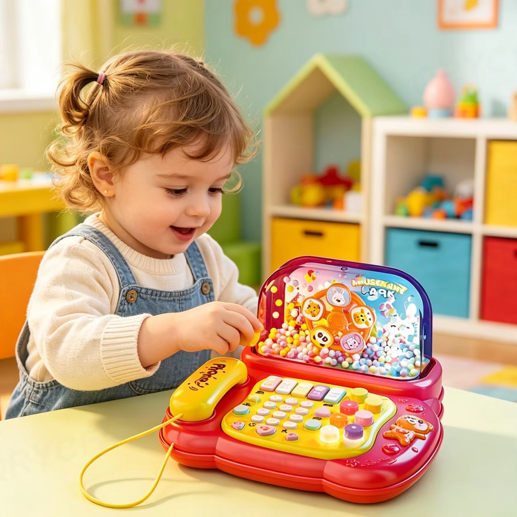 Kids Education Phone - Zabawki dla dzieci: kreskówkowy telefon symulacyjny,