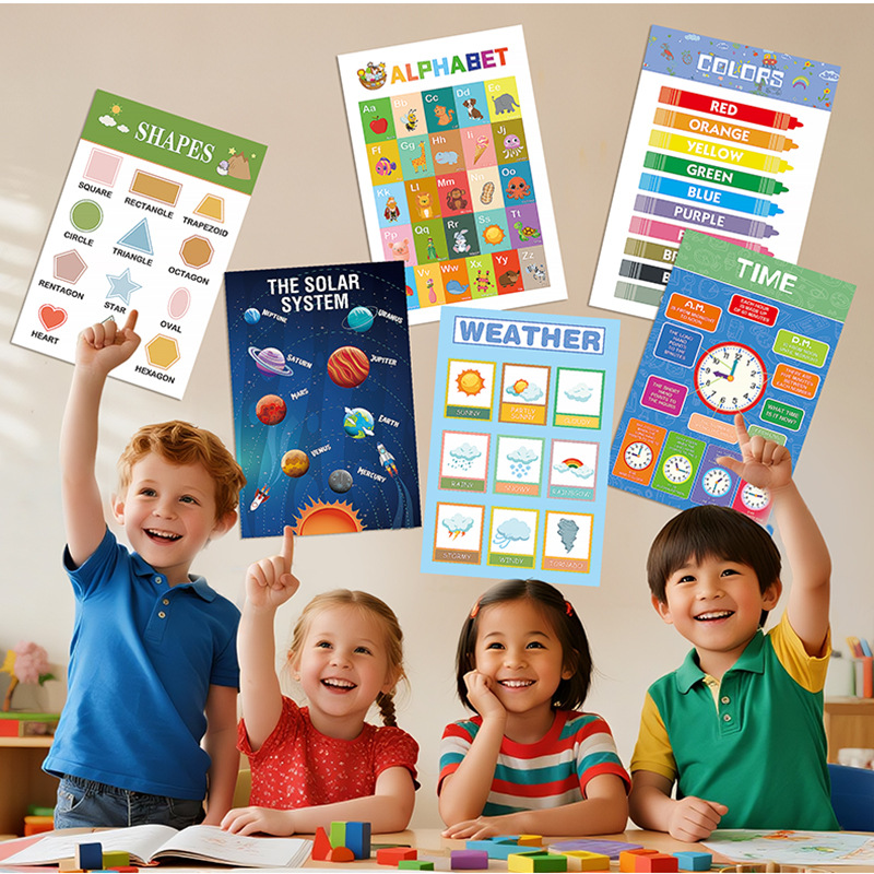 12 szt. Edukacyjnych Plakatów  – Kids Education Wallpaper recenzja i cena