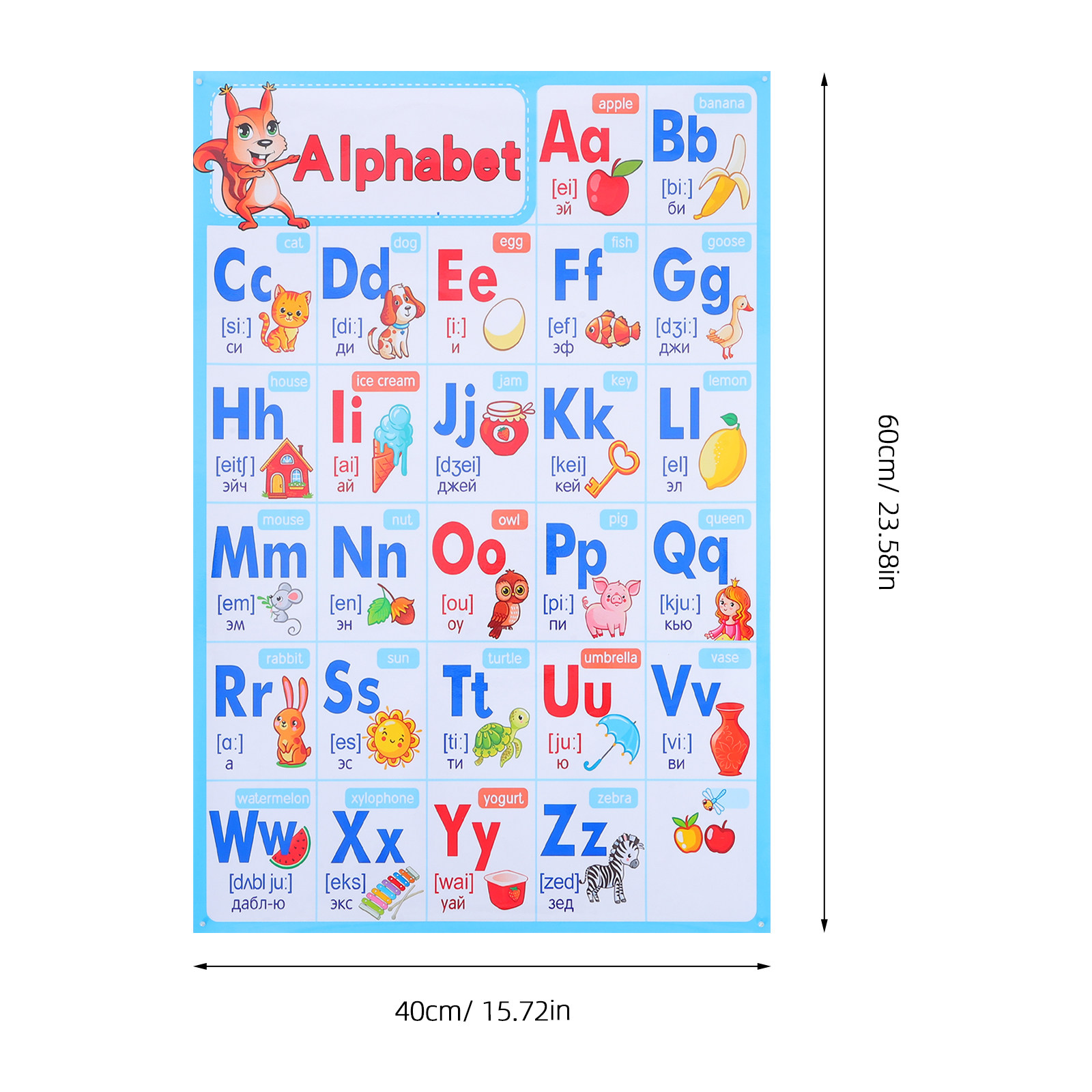 Plakat z alfabetem ABC do prze – Kids Education Wallpaper recenzja i cena